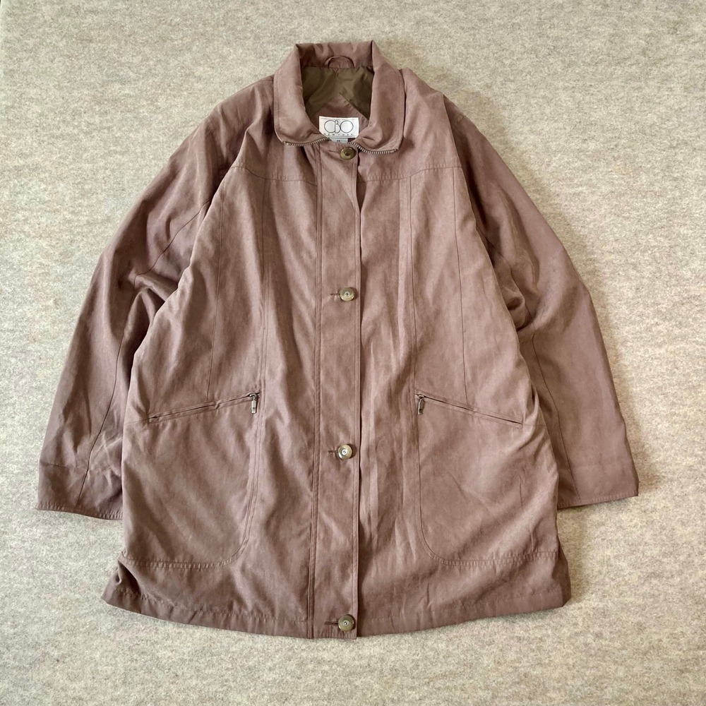 Vintage CBO New York 90s Brown Utility Jacket Size 2X Plus Size Oversized Coat